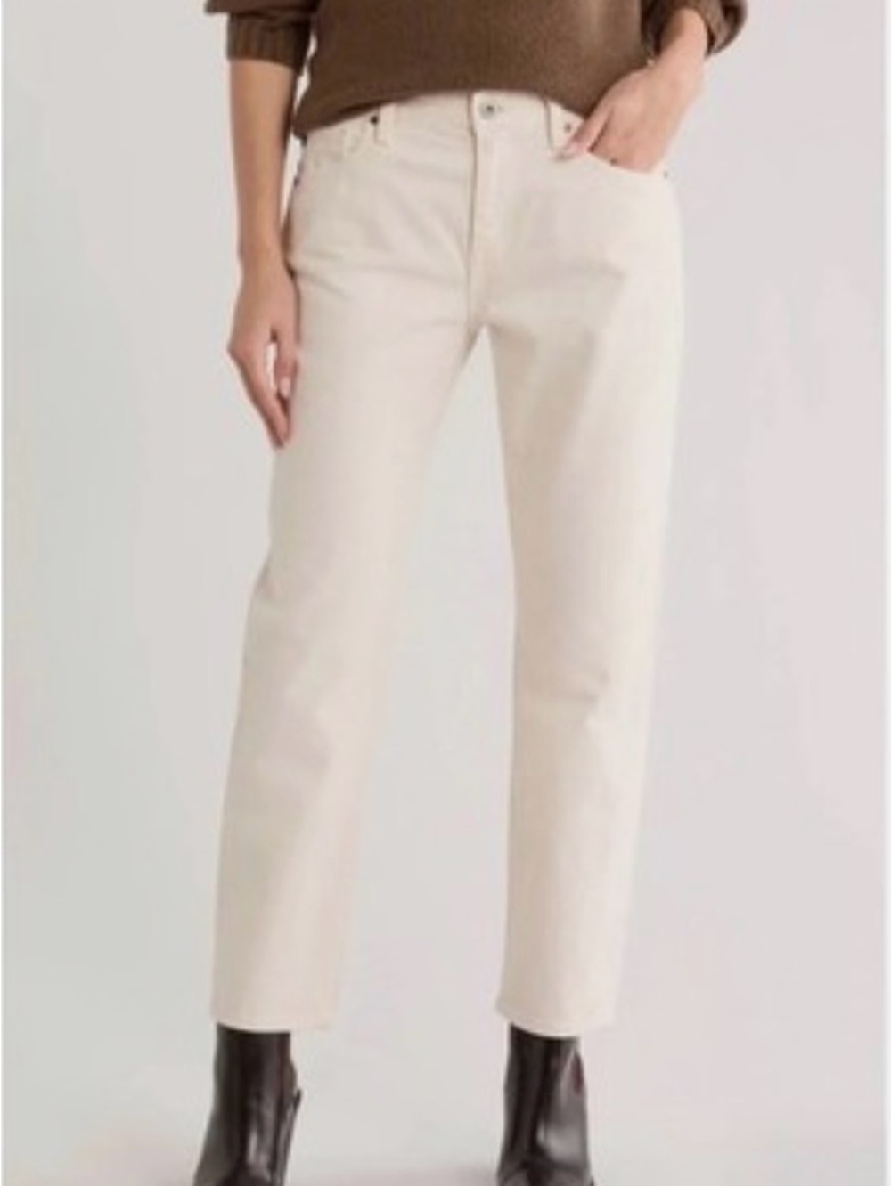 AG Adriano Goldschmied Ex-Boyfriend Slouchy Slim in Off-White